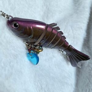 Handmade Fish Lure Necklace Purple 🐠